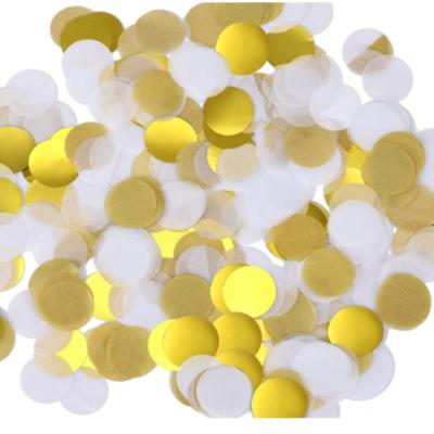 China Party Props Allinthree Factory 15mm Festival Wedding Party Decoration White Paper Biodegradable Confetti Wedding Mix Gold Confetti for sale