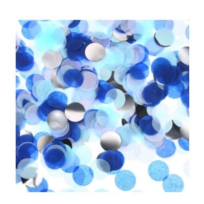 China Allinthree Factory 15mm Baddy Shower Festival Wedding Decoration Blue Paper Confetti Wedding Mix Silver Confetti Party Props for sale