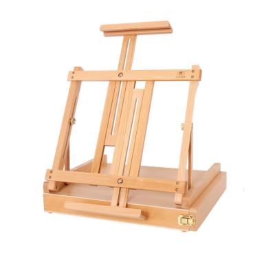 China 2021 Amazon Beech Wood Painting Easel Adjustable Solid Table Top Artist Sketchbox Easel with Storage Drawer for sale