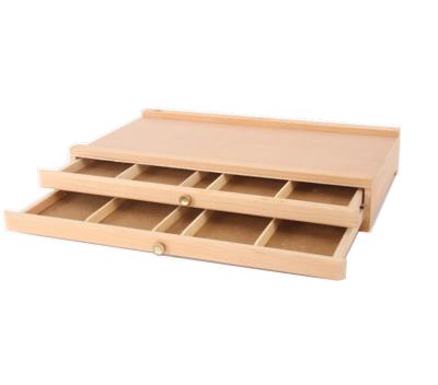 China 2021 Wooden Easel Art Storage Box Double Paint Drawer For Pastel Pencil for sale