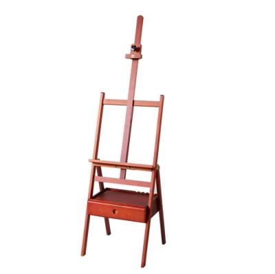 China 2021 Easel Ajusatble Walnut Studio H-Frame Painting Easel With Art Supply Storage Drawer for sale