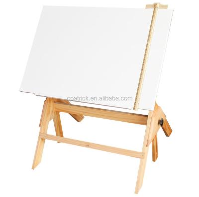 China 2021 White Color Wooden Good Quality Angle Easel Pine Studio Sketch Adjustable Painting Table for sale