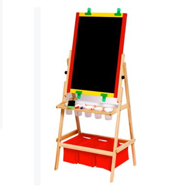 China 2022 Pine Wood Adjustable Painting Easel Kid's Wooden Standing Easel With Double Tips for sale