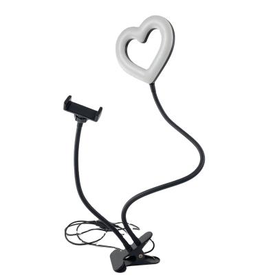 China 6 Inch PORTABLE Hose Bracket Ring Light Rgb Beauty Selfie Phone Clip Heart Shaped Fill Light for sale