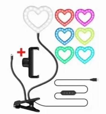 China PORTABLE Heart Shaped Adjustable Hose Selfie Mobile Phone Fill Light Douyin Live Fill Light Te koop