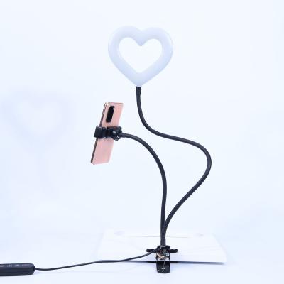 China Live Beauty Fill Light PORTABLE Led Bracket With Two-in-One Heart Shaped Selfie Ring Light Te koop