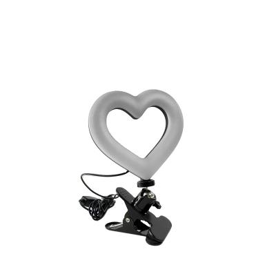 China 6 Inch PORTABLE Mobile Phone Selfie Fill Light Heart Shaped Clip Live Beauty Fill Light zu verkaufen