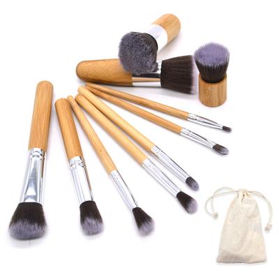 China Environmental Protection Charcoal Fiber Bristle Makeup Brush Foundation Natural Bamboo Makeup Brush Set for sale