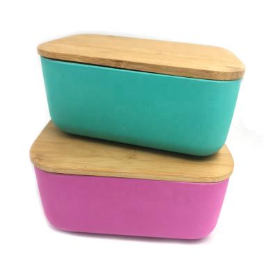 China Freshness Preservation Kids Lunch Box Bamboo Fiber Bento Bamboo Food Container for sale