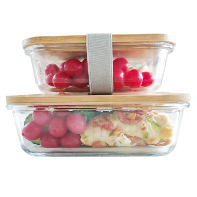 China Microwavable Portable Glass Bowl With Cutlery Microwave Lunch Box Glass Food Storage Container for sale