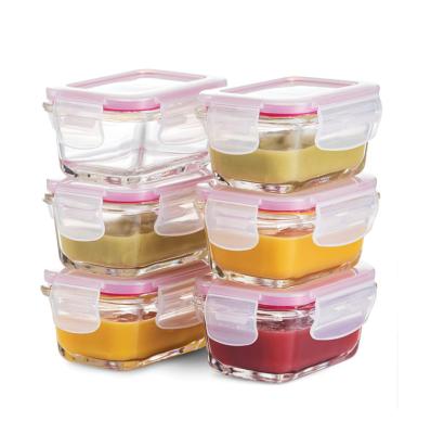 China Freshness Preservation BPA Free Freezer Safe Glass Storage Containers Jar For Baby Food 4oz 8oz With Lid for sale