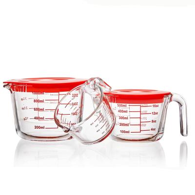 China Smart Sustainable Essentials Pyrex Glass Jug 3-Piece Measuring Set for sale