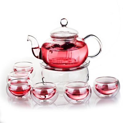 China 1200ml borosilicate glass sustainable teapot with stainless steel strainer and lid and bottom for sale