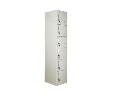 China Adjustable (Height) Custom Design Line Steel Furniture Metal Locker Cabinet 6 Doors For Commercial Gym Clothes Steel Storage Locker for sale