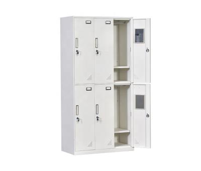 China Adjustable Chinese Professional Clothing Manufacturer 6 Door Wardrobe Metal Locker Steel Cabinet (Size) for sale