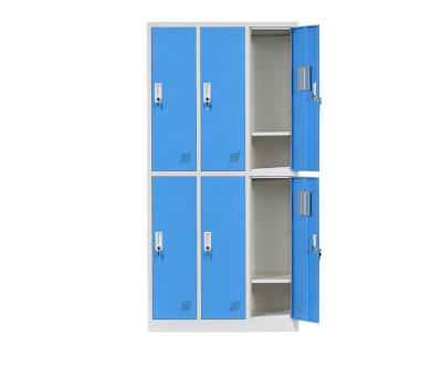 China (Size) Good Quality Steel Hardware 6 Door Adjustable Metal Locker For School Cheap Price Wholesale Steel Storage for sale