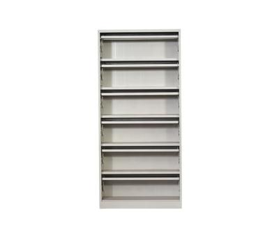 China (Size)Adjustable Modern Simple Design 5 Tier Shelf For Office Room Bookshelf Portable Steel Magazine Display Rack for sale