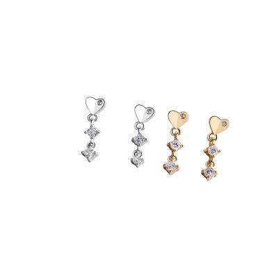 China 2022 New Cute Hot Selling Pure 925 Sterling Silver Stud Drop Earrings For Women Girl Wedding Simple Gift Stable Factory Wholesale for sale