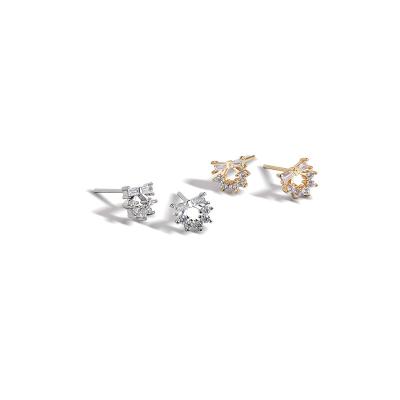 China 2022 Cute New Flower Jewelry Sterling Silver 100% 925 Stud Earrings For Men Women Bowknot Gemstone Factory Wholesale Dropship Current for sale