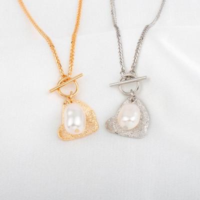 China FASHIONABLE Sterling Silver 925 Necklace For Women Natural Baroque Pearl S925 Rose Gold Chain Jewelry Gift HOYON Pendant Necklace for sale