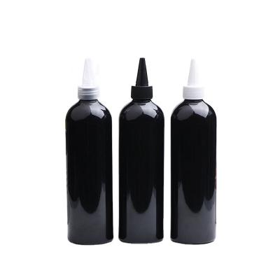 China 4oz 8oz PET SCREW LID Extrusion Type Cosmetic Plastic Container Bottle Black Black Transparent Extrusion Bottle for sale