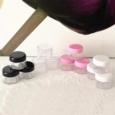 China Custom Cosmetic Silk Printing Cosmetic Cream Jar Small 15ml 5g 15g 20g Empty Colored Plastic PS PINK Black Sample for sale