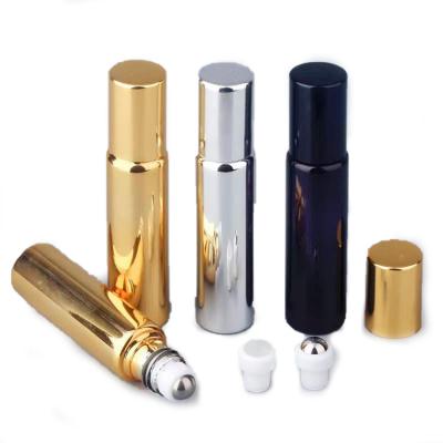 China 5ml 10ml Cosmetic Luxury Multicolor Perfume Bottle Roll On Bottle Electroplating Glass Bottle for sale