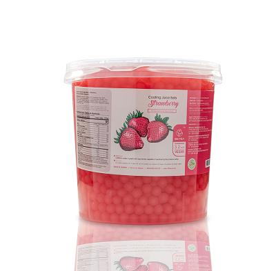 China Natural Supplier Instant Bubble Tea Boba Pearls Bubble Tea Supplies Strawberry Coating Juice Ball for sale