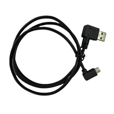 China USB Fast Charger Cable 1.5m Black USB 2.0 A/M 90 Degree Micro USB for sale