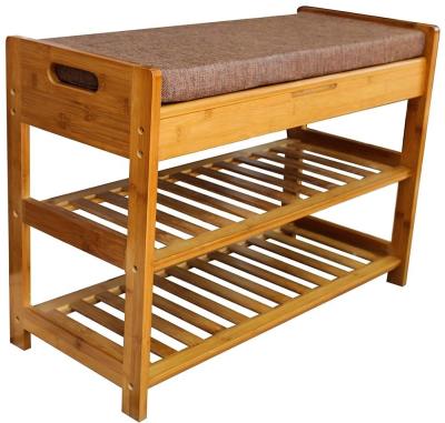 China Nightstand Shoe Rack and Bamboo Storage Bench - 2 Tier Organizing Rack - Banquette - Perfect for Closets, Hallway or Bedroom for sale