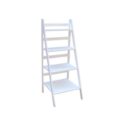 China Bookcase 4 Tier Ladder Wood Shelf For Display Rack for sale