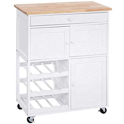 China Modern Rolling Home Kitchen Room Storage Trolley Drawer Wine Rack Wine Rack Storage Cabinet Restaurant Island Serving Cart Wheels for sale