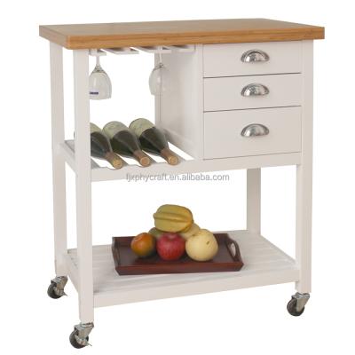 China Home Furniture Wooden Kitchen Island With Wheels for sale