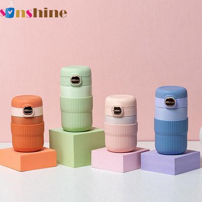 China 280ml/380ml minimalist travel tumbler stainless steel insulated coffee cup with silicone sleeve zu verkaufen