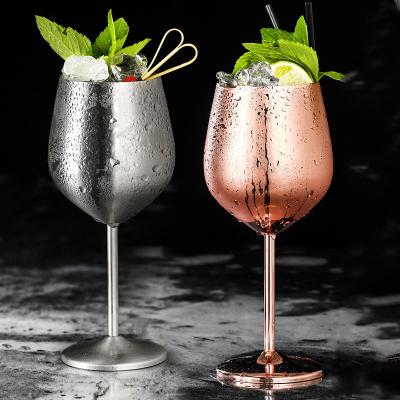 中国 500ml Rose Gold and Sliver Stainless Steel Wine Goblet 販売のため