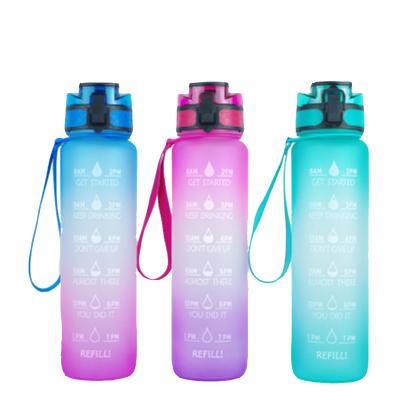 Cina BPA Free Sports Drinking Water Bottle Tritan Motivational Water Bottle with Time Maker in vendita