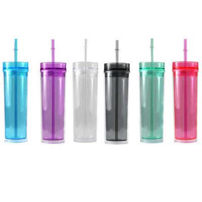 Chine Custom Colorful Transparent Acrylic Double Wall Tumbler with lid and straw à vendre