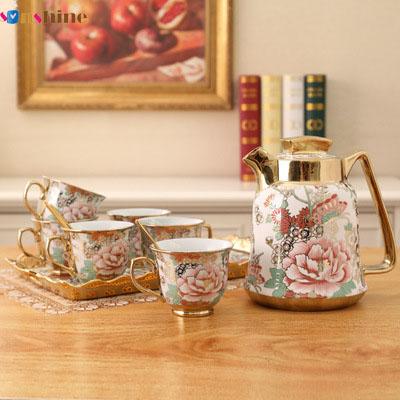 Chine 6pcs cup one pot one tray nordic bone china tea cup gift set à vendre