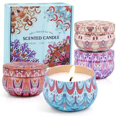 China Morden Private Label Scented Candle Wedding Birthday Party Candles Home Decor Fragrance Soy Wax Tin Can Candles for sale