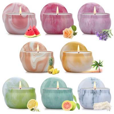 China Morden RST Wholesale Private Label Candle Tin Can Soy Wax Luxury Candle Birthday Scented Candle for sale