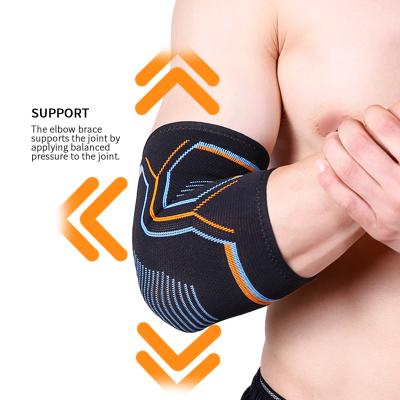 China Factory Adjustable Breathable Compression Elasticity Sports Arm Sleeves Elbow Brace Compression Elbow Pads for sale