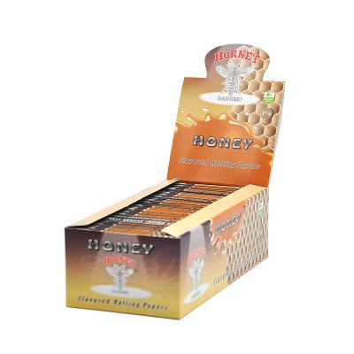 China Honey Flavor Paper Standard Carton Custom Unbleached Slow Burning Cone Hemp Roll Paper 78*44mm for sale