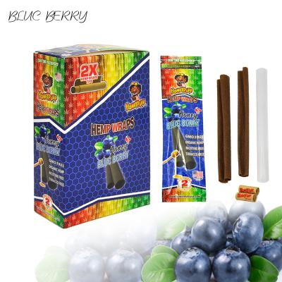 China Brown Berry Blue Cigar Box Kraft Paper Slow Burning Hemp Paper Pre Custom Design Roll Cones 107*44mm for sale