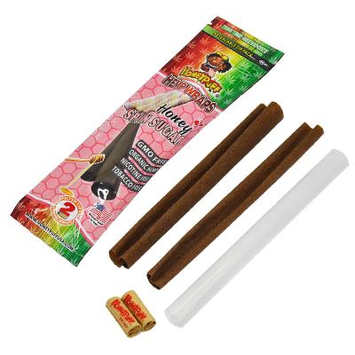 China Custom Brown Hemp Slow Burning Paper Flavor Mini Pre Roll Short Cones 107*44mm for sale