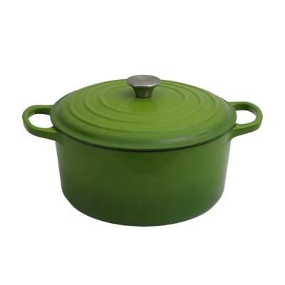 China Sustainable Deep Glazed Oval Cast Iron Casserole / Cooking Pot With Lids for sale