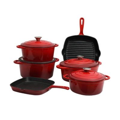 China Sustainable Houseware Non-Stick Cookware Sets with Grill Pan Manufact Pots and Pans Sets for sale