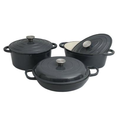 China Sustainable Wholesale Price 3pcs Dutch Oven Enamel Pot Dutch Oven Set Dutch Oven Pot With Lid for sale