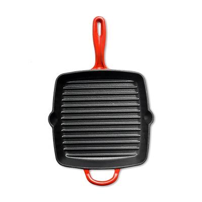 China General Use For Gas Cast Iron Stick Barbecue Grill Pan And Induction Cooker Non Shaped Skillet for sale