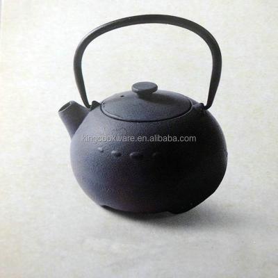 China Sustainable Chinese Hand Made Cast Iron Enamel Coated Teapot Black for sale