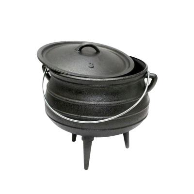 China Sustainable cheap traditional African cookware cast iron 3 legged potjie stew pot cauldron for sale for sale